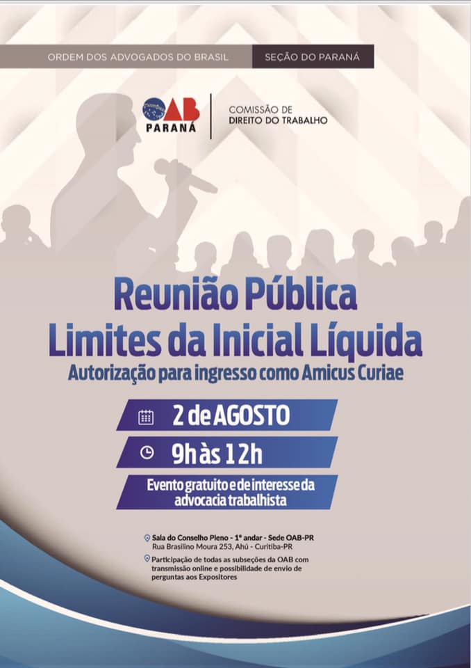 Reunião OAB Paraná Limites da Inicial Líquida